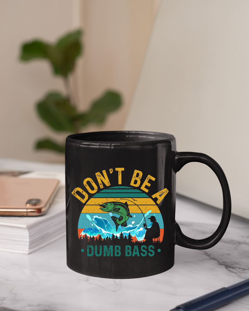 Crewneck Sweatshirt, "Don't Be a Dumb Bass" Vintage Fishing Graphic, Funny Angler Pullover, Outdoor Adventure Shirt, Fisherman Gift Tee