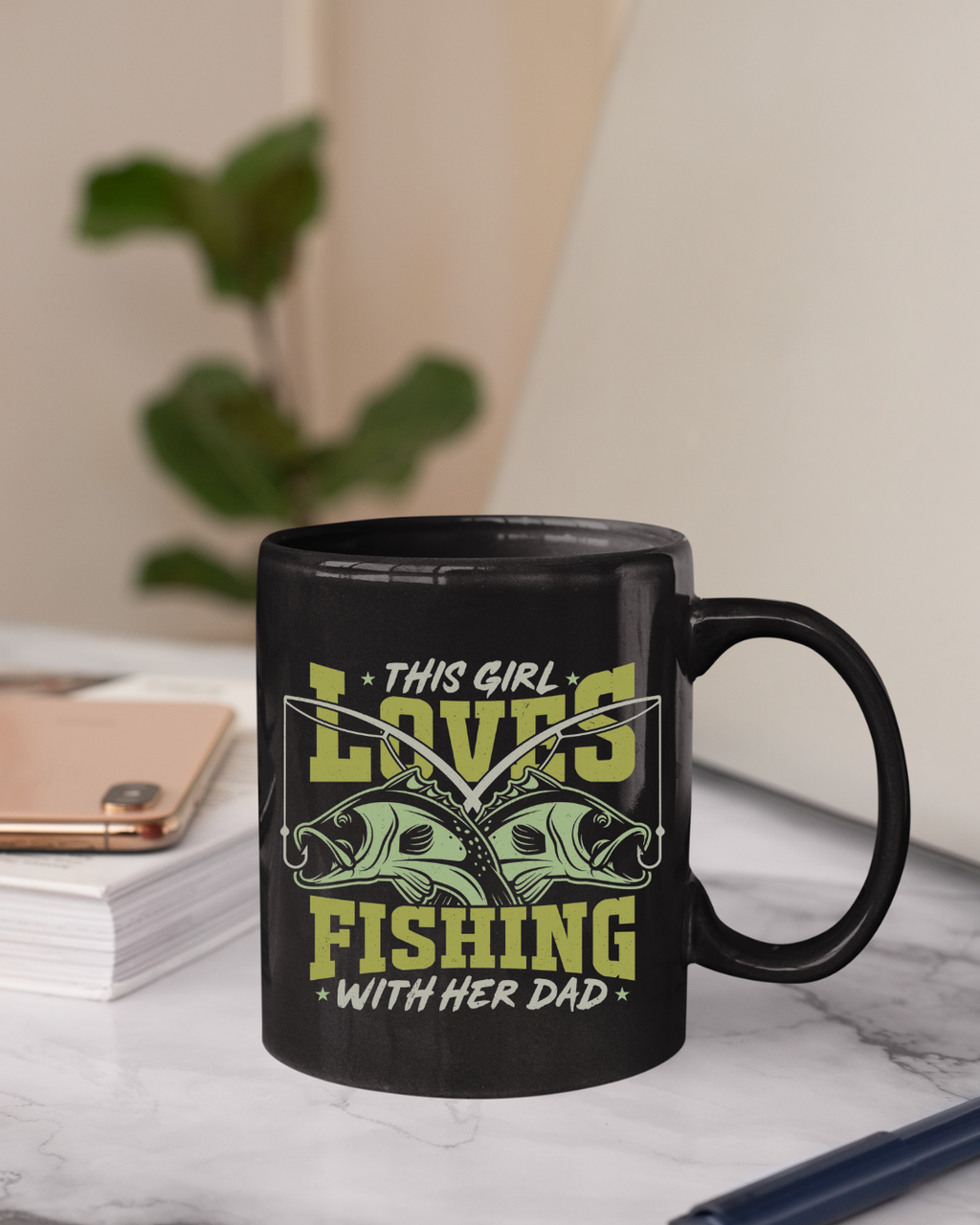 Fishing Crewneck Sweatshirt, “This Girl Loves Fishing With Her Dad” Graphic, Cute Angler Pullover, Father-Daughter Fishing Shirt, Fisherman Gift Tee