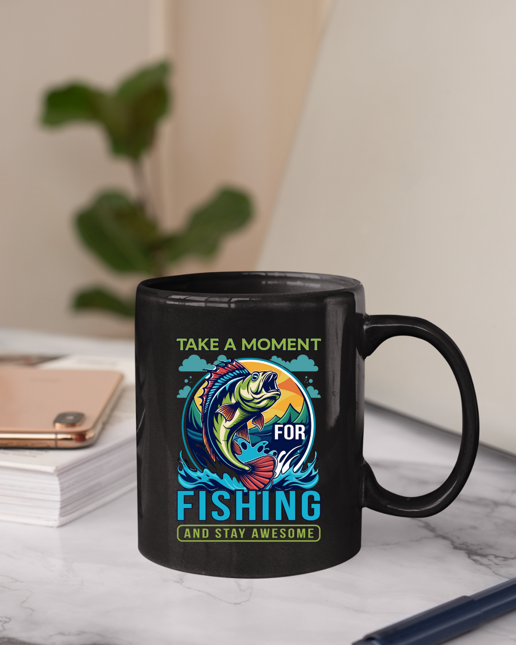 Fishing Crewneck Sweatshirt, "Take a Moment for Fishing" Graphic, Angler Gift, Outdoor Adventure Pullover, Relaxing Hobby Shirt