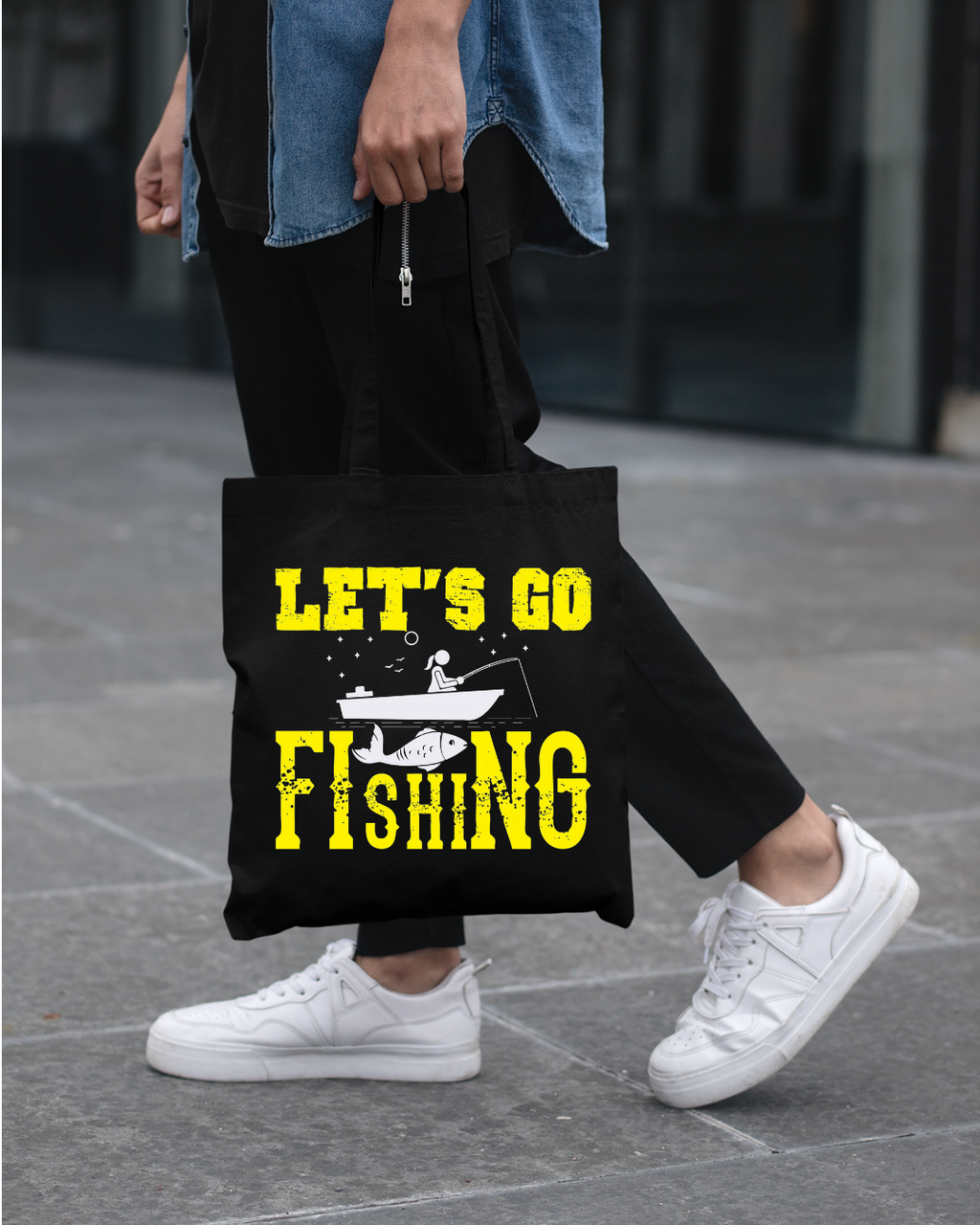 Fishing Crewneck Sweatshirt, "Let's Go Fishing" Graphic, Retro Angler Pullover, Outdoor Adventure Shirt, Fisherman Gift, Relaxing Hobby Tee