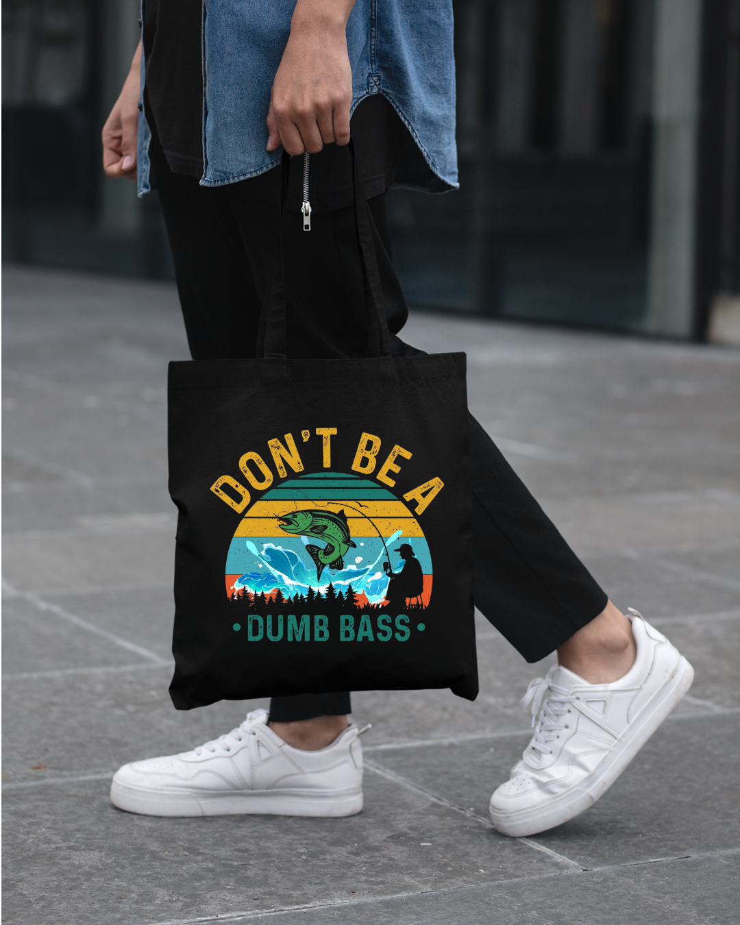 Crewneck Sweatshirt, "Don't Be a Dumb Bass" Vintage Fishing Graphic, Funny Angler Pullover, Outdoor Adventure Shirt, Fisherman Gift Tee
