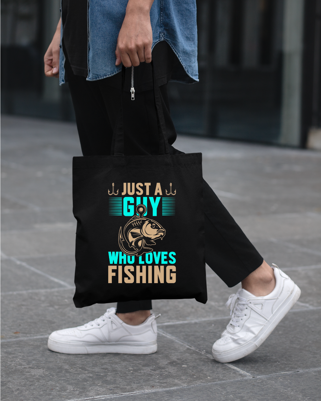 Just a Guy Who Loves Fishing Sweatshirt, Fishing Gift Crewneck, Funny Angler Shirt, Outdoor Adventure Pullover, Fisherman Graphic Tee