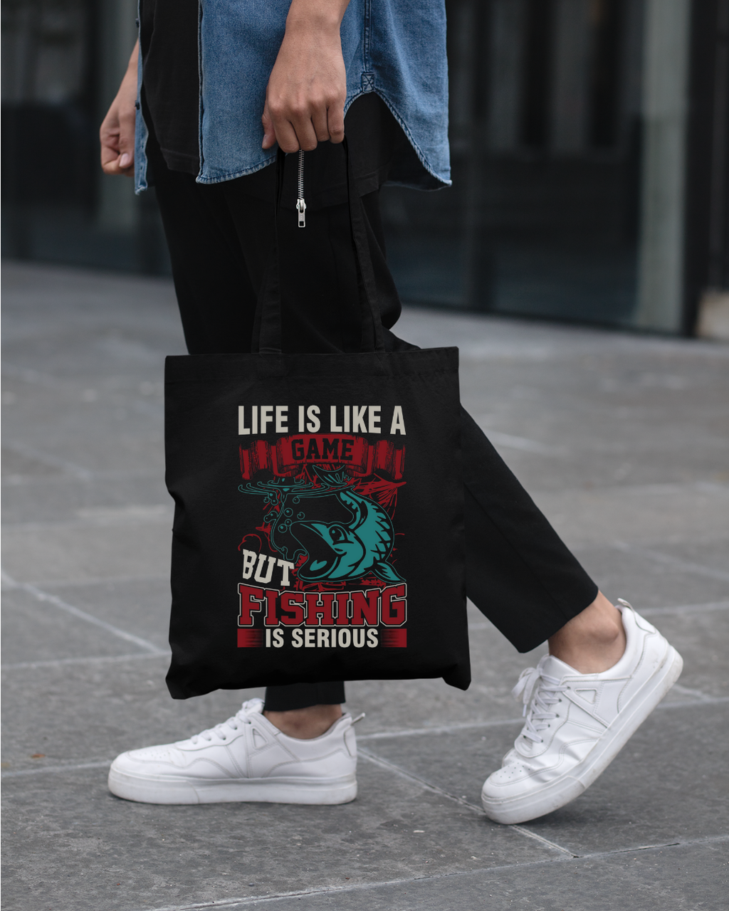 Fishing Crewneck Sweatshirt, "Life Is Like A Game But Fishing Is Serious" Graphic, Funny Angler Shirt, Outdoor Adventure Pullover, Fisherman Gift