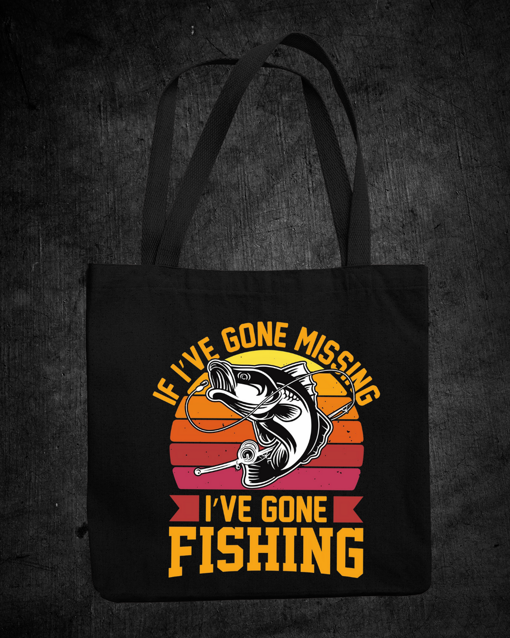 Fishing Crewneck Sweatshirt, "If I’ve Gone Missing I’ve Gone Fishing" Retro Bass Design, Funny Angler Shirt, Outdoor Pullover, Fisherman Gift