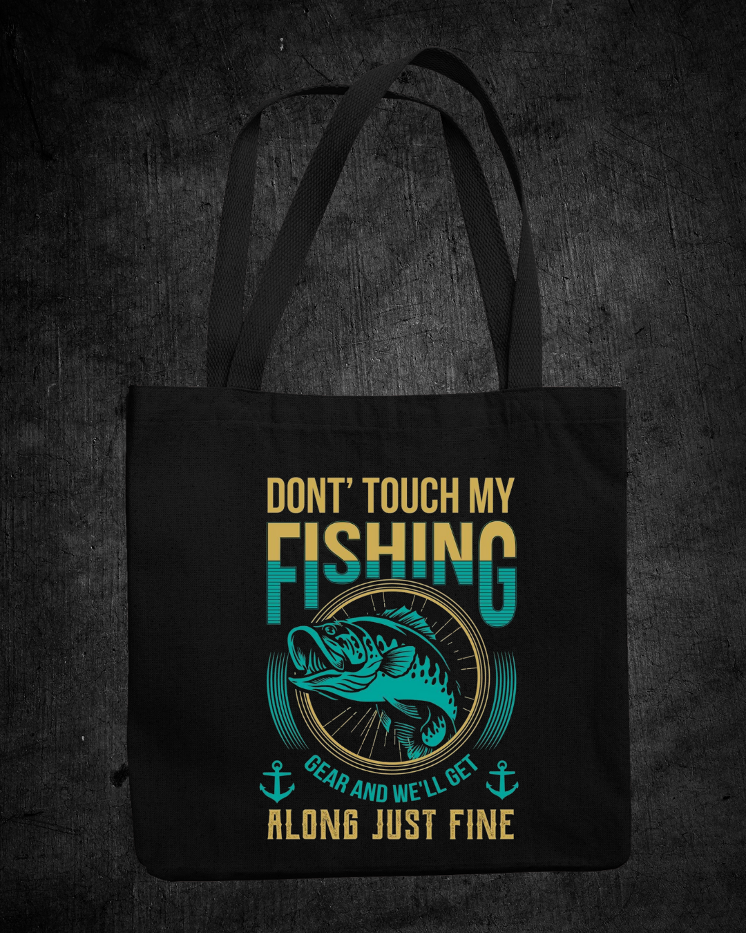 Fishing Graphic Sweatshirt, "Don’t Touch My Fishing, Alone But Fine" Cozy Crewneck, Funny Angler Pullover, Outdoor Adventure Shirt, Gift Tee