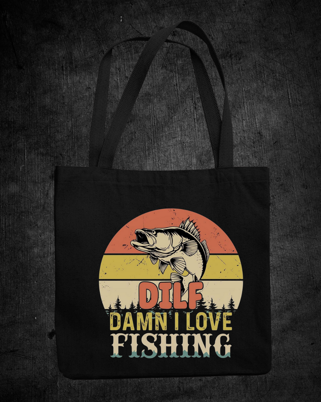 Fishing Sweatshirt, "DILF – Damn I Love Fishing" Retro Bass Crewneck, Funny Angler Shirt, Outdoor Adventure Pullover, Fisherman Gift Tee