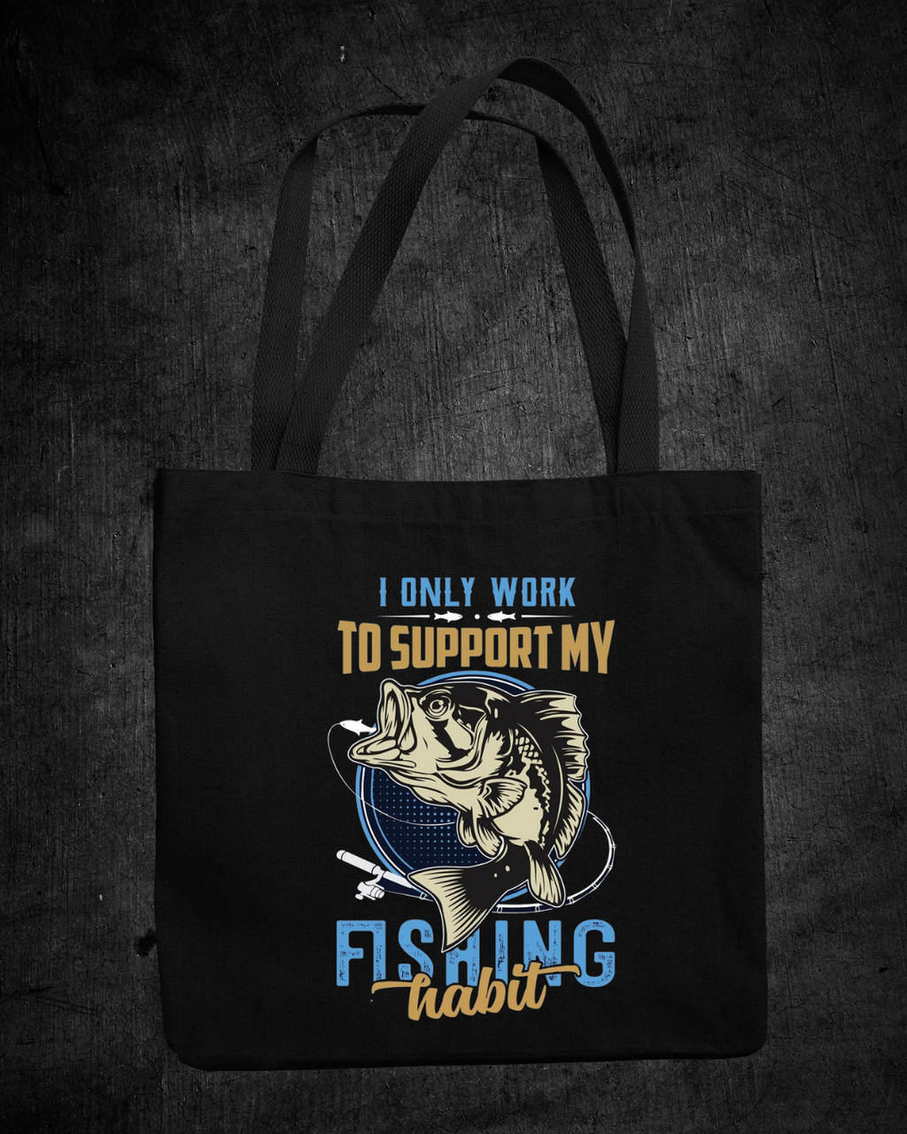 Fishing Mama Crewneck Sweatshirt, "I Only Work To Support My Fishing Habits" Graphic, Funny Angler Mom Shirt, Outdoor Adventure Pullover Gift