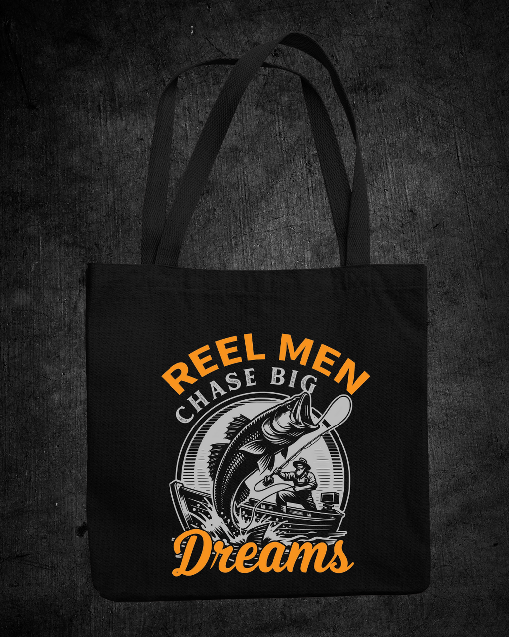 Fishing Crewneck Sweatshirt, "Reel Men Chase Big Dreams" Graphic, Funny Angler Pullover, Outdoor Adventure Shirt, Fisherman Gift Tee