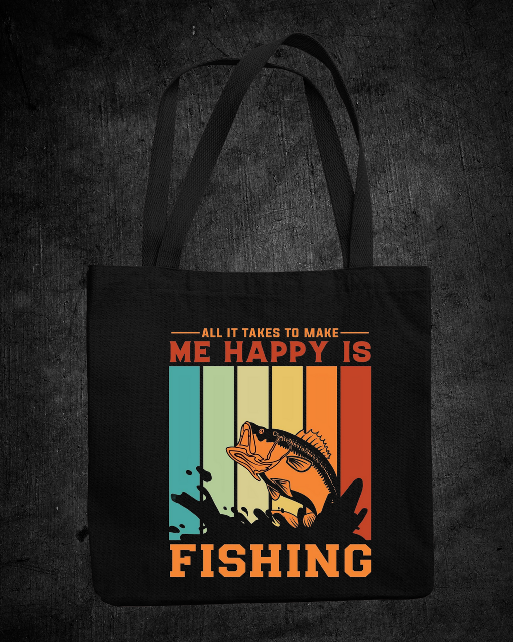 Fishing Crewneck Sweatshirt, "Me Happy Is Fishing" Retro Fish Design, Funny Angler Pullover, Outdoor Adventure Shirt, Fisherman Gift Tee