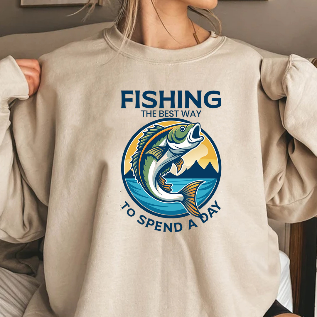 Fishing Is My Therapy Crewneck Sweatshirt, Marlin Graphic, Funny Angler Pullover, Outdoor Adventure Shirt, Fisherman Gift, Relaxing Hobby Tee