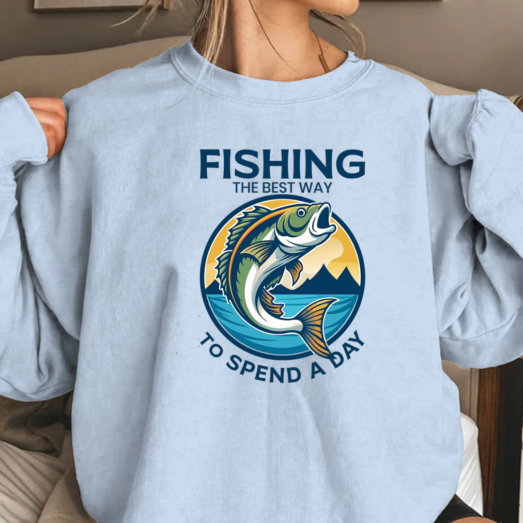 Fishing Is My Therapy Crewneck Sweatshirt, Marlin Graphic, Funny Angler Pullover, Outdoor Adventure Shirt, Fisherman Gift, Relaxing Hobby Tee