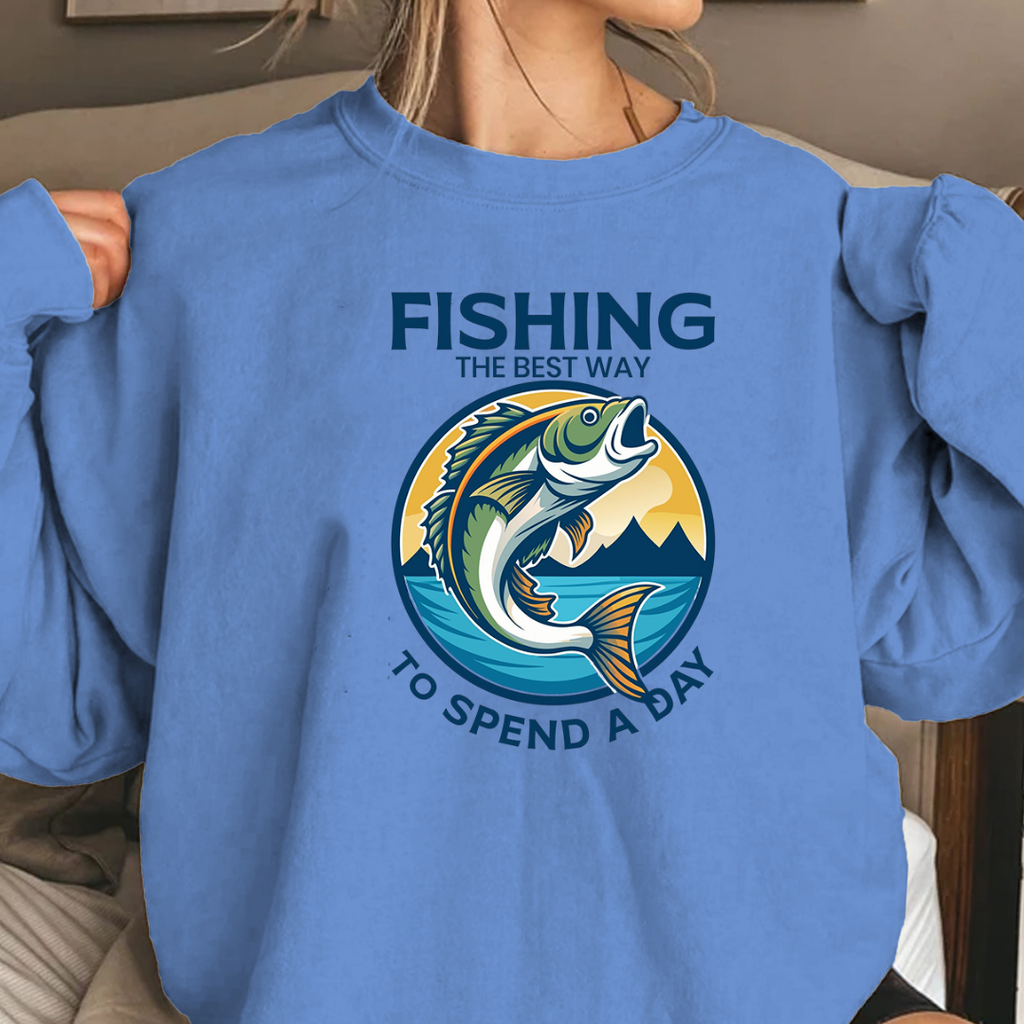 Fishing Is My Therapy Crewneck Sweatshirt, Marlin Graphic, Funny Angler Pullover, Outdoor Adventure Shirt, Fisherman Gift, Relaxing Hobby Tee