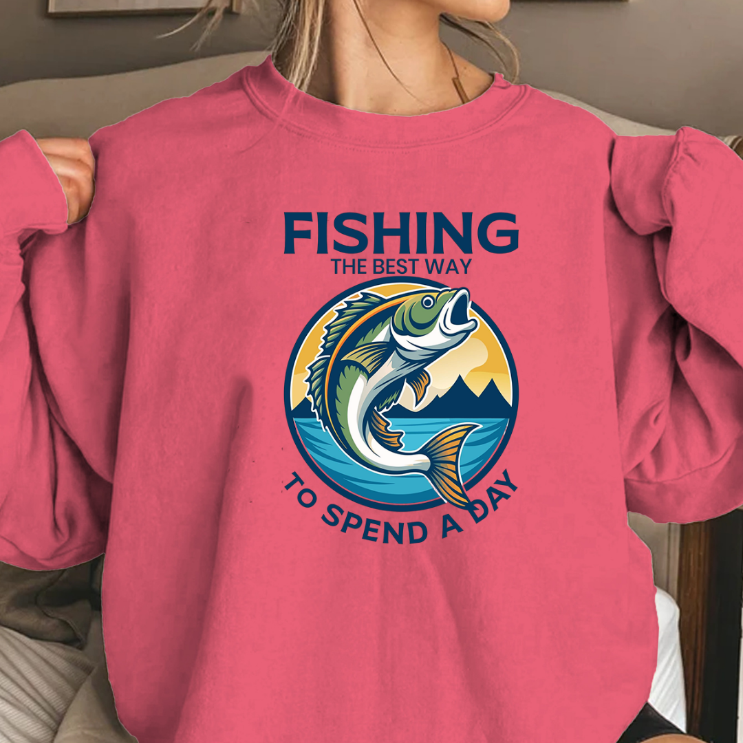 Fishing Is My Therapy Crewneck Sweatshirt, Marlin Graphic, Funny Angler Pullover, Outdoor Adventure Shirt, Fisherman Gift, Relaxing Hobby Tee