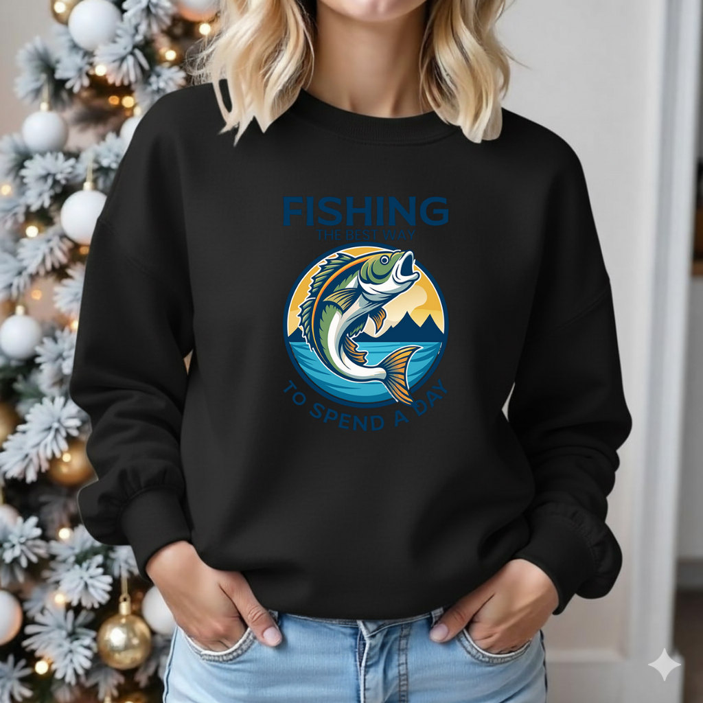 Fishing Is My Therapy Crewneck Sweatshirt, Marlin Graphic, Funny Angler Pullover, Outdoor Adventure Shirt, Fisherman Gift, Relaxing Hobby Tee