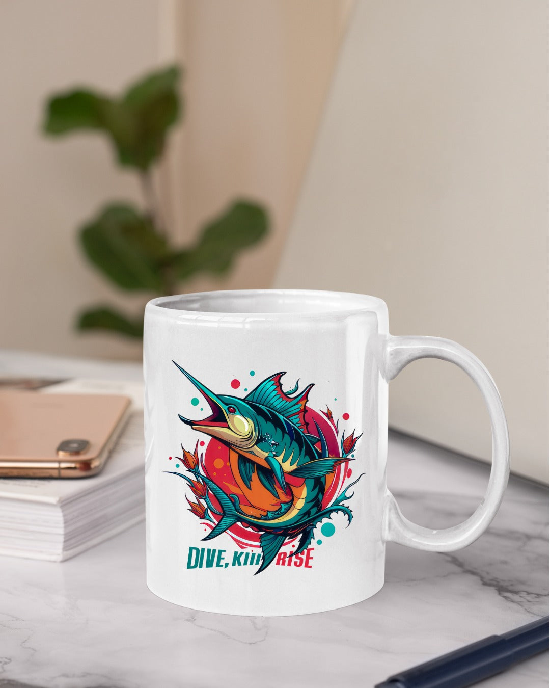 Marlin Wave Crewneck Sweatshirt, Dive Kink Rise Fishing Pullover, Retro Ocean Marlin Graphic, Fisherman Gift, Outdoor Adventure Hoodie Style Top