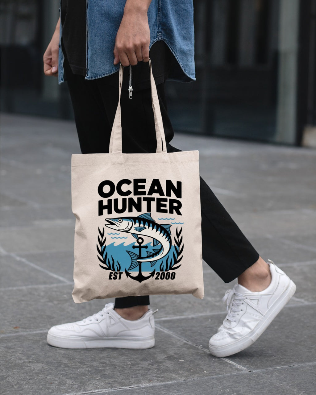 Ocean Hunter Crewneck Sweatshirt, Marlin Fishing Graphic Pullover, Ocean Hunter Design, Deep Sea Fisherman Gift, Retro Angler Crewneck