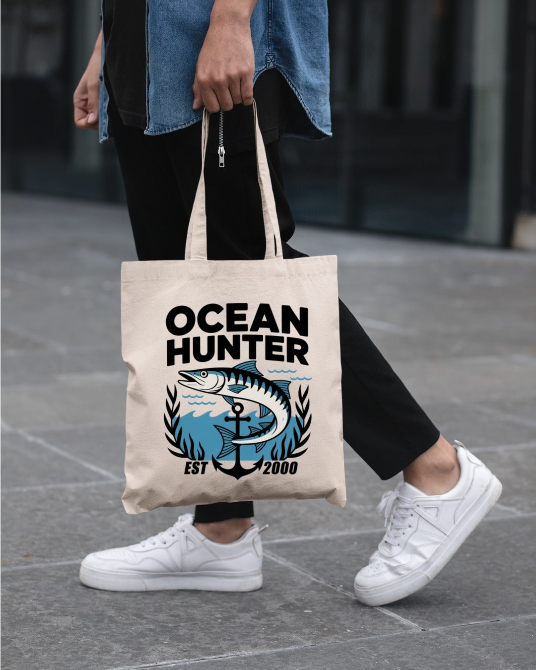 Ocean Hunter Crewneck Sweatshirt, Marlin Fishing Graphic Pullover, Ocean Hunter Design, Deep Sea Fisherman Gift, Retro Angler Crewneck