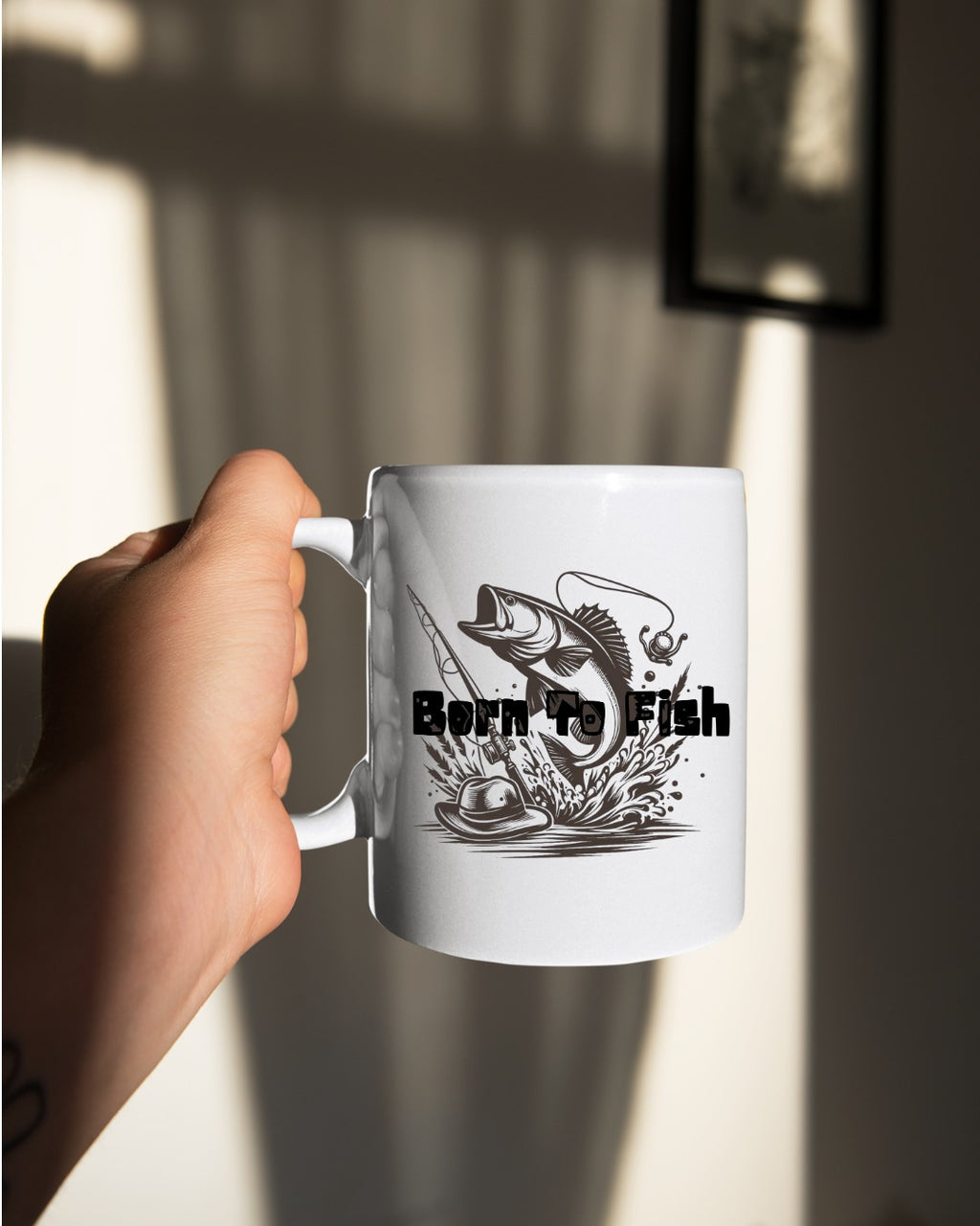 Born to Fish Crewneck Sweatshirt, Fishing Graphic Pullover for Anglers, Retro Fisherman Gift, Outdoor Angler Apparel, Ocean Fishing Crewneck