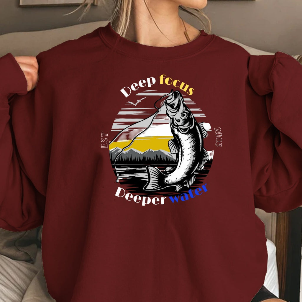 Gone Fishin' Bass Graphic Crewneck Sweatshirt, Fishing Pullover, Bass Fisherman Gift, Outdoor Angler Apparel, Retro Bass Fishing Crewneck
