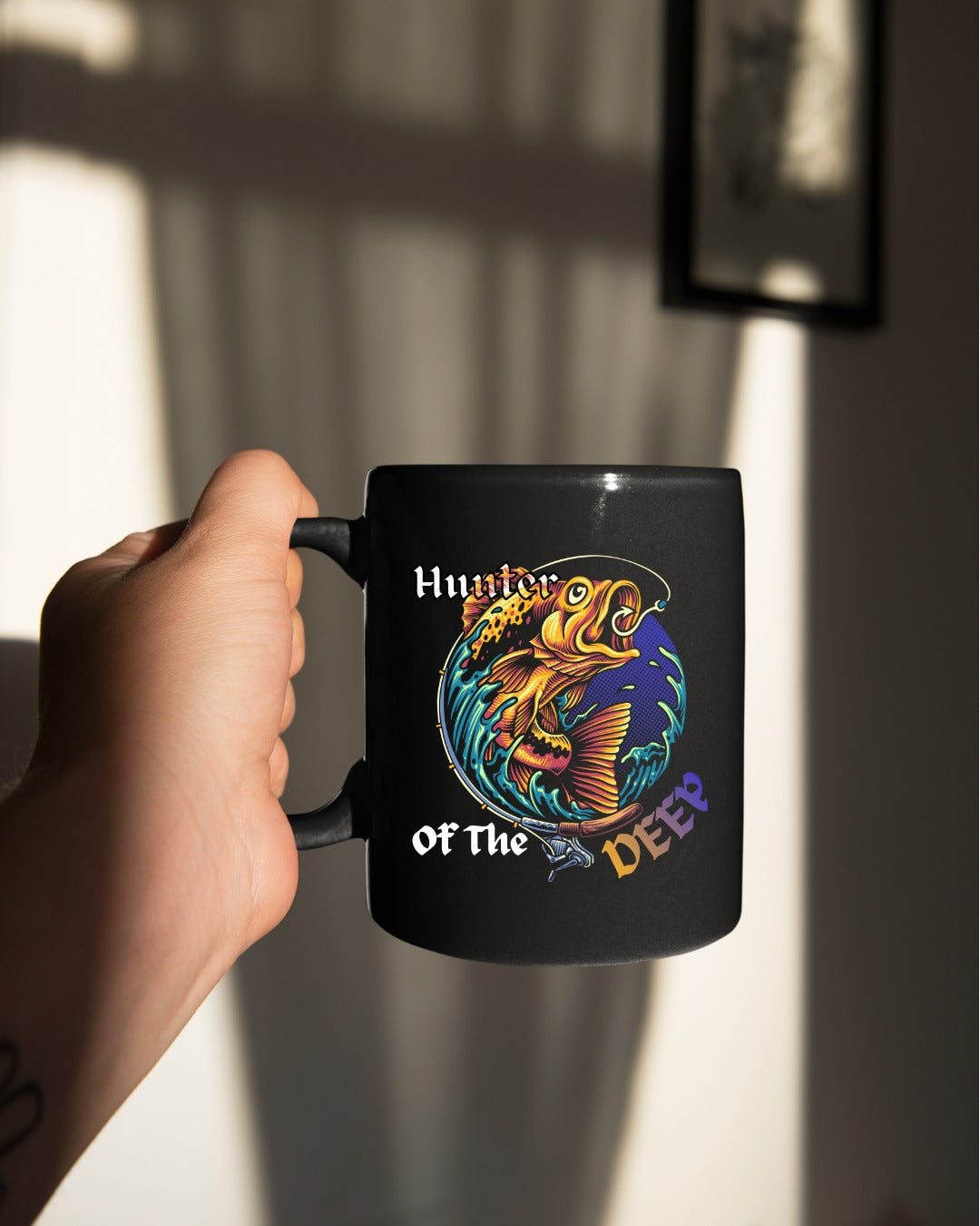 Dive Deep Crewneck Sweatshirt, Koi Wave Graphic Pullover, Fishing & Aquatic Gift, Retro Ocean Koi Design, Outdoor Angler Crewneck