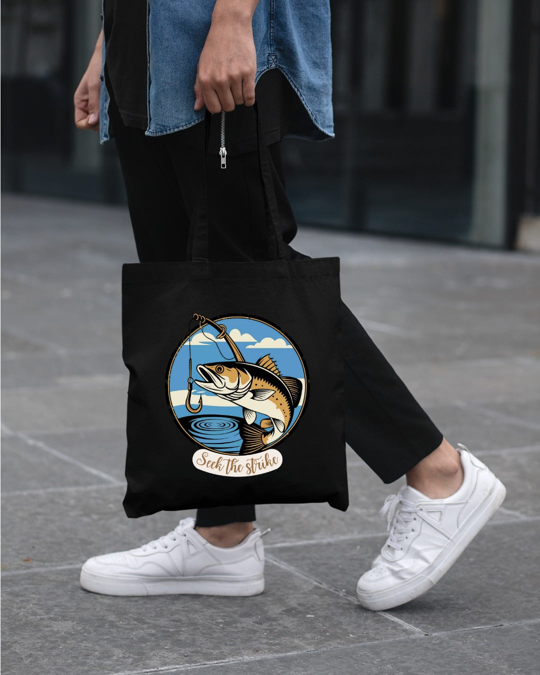Seize the Strike Fishing Crewneck Sweatshirt, Fish Graphic Pullover, Angler Gift, Retro Ocean Fishing Apparel, Outdoor Fisherman Crewneck