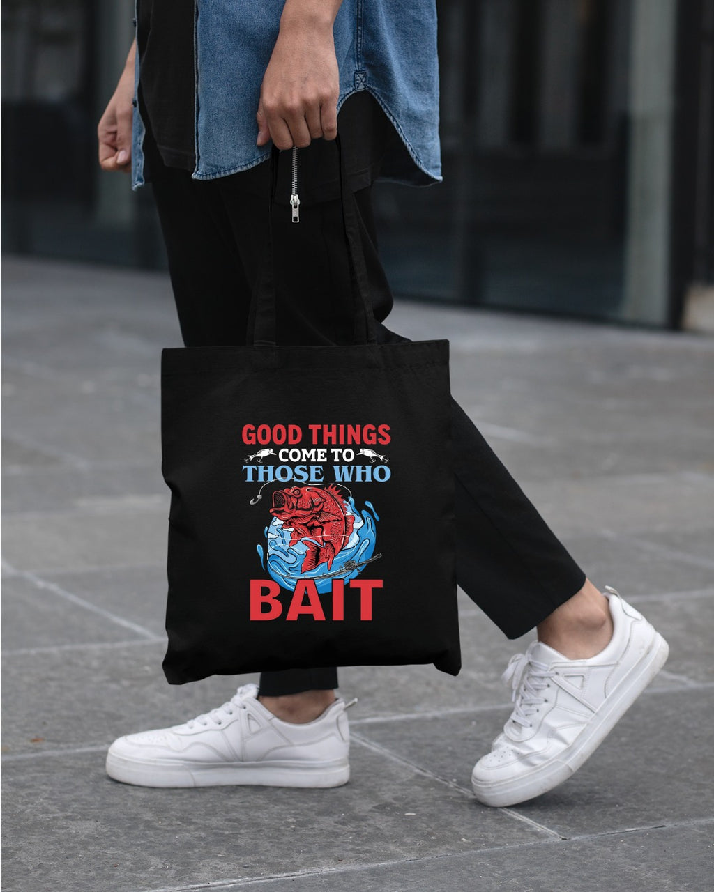 Good Things Those Who Bait Fishing Sweatshirt, Graphic Crewneck Pullover, Fisherman Gift, Retro Angler Apparel, Outdoor Ocean Fishing Crewneck
