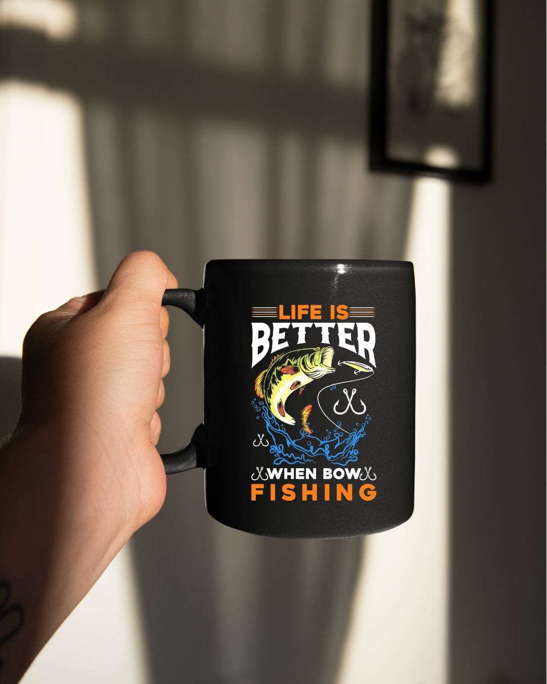 Life Is Fishing Sweatshirt, Bass Jumping Graphic Crewneck, Fisherman Gift, Retro Angler Pullover, Outdoor Bass Fishing Apparel, Ocean Crewneck