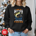 Life Is Fishing Sweatshirt, Bass Jumping Graphic Crewneck, Fisherman Gift, Retro Angler Pullover, Outdoor Bass Fishing Apparel, Ocean Crewneck