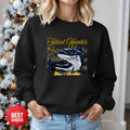 Shout Hunter Fishing Crewneck Sweatshirt, Marlin Graphic Pullover, Fisherman Gift, Retro Ocean Angler Apparel, Deep Sea Fishing Crewneck