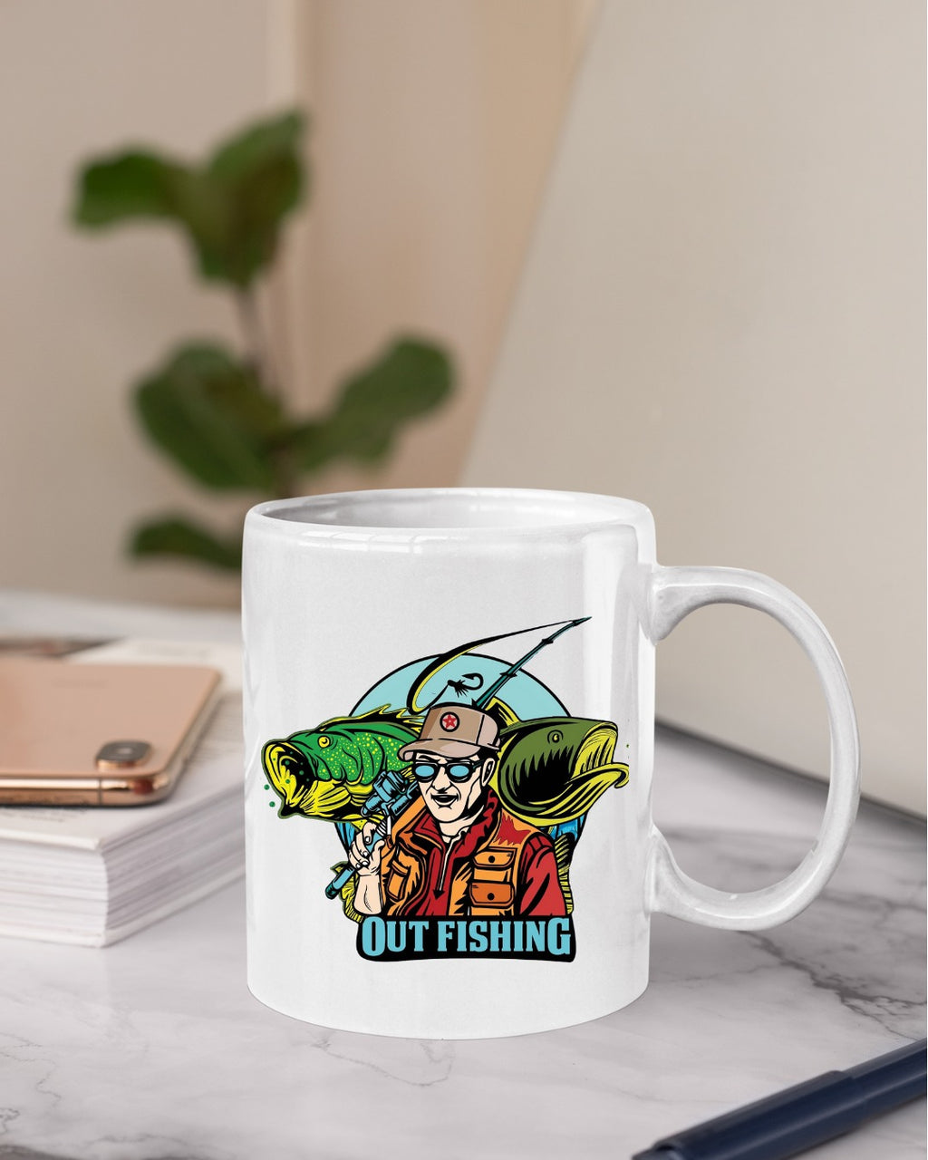 Out Fishing Crewneck Sweatshirt, Graphic Pullover for Anglers, Fisherman Gift, Retro Ocean Fishing Apparel, Outdoor Angler Crewneck Pullover