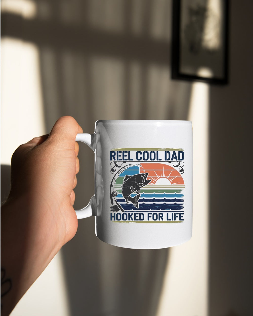 Reel Cool Dad Sweatshirt, Hooked For Life Fishing Crewneck, Fisherman Gift, Retro Angler Pullover, Outdoor Fishing Apparel, Dad Fisherman Top