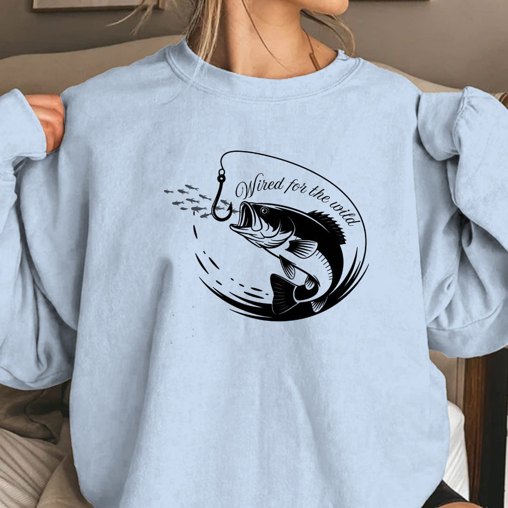 Hooked Me I’m Yours Fishing Crewneck Sweatshirt, Bass Graphic Pullover, Fisherman Gift, Retro Angler Apparel, Outdoor Bass Crewneck