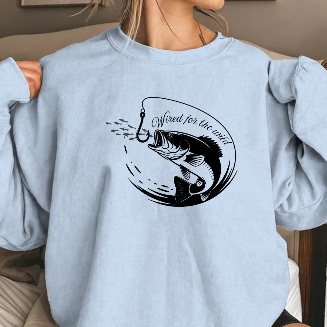 Hooked Me I’m Yours Fishing Crewneck Sweatshirt, Bass Graphic Pullover, Fisherman Gift, Retro Angler Apparel, Outdoor Bass Crewneck