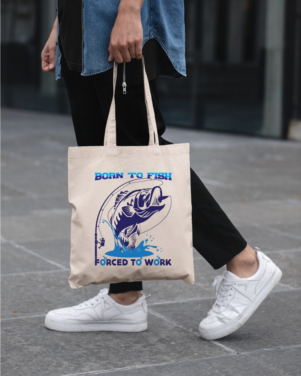 Born to Fish, Forced to Work Fishing Sweatshirt, Graphic Crewneck Pullover, Fisherman Gift, Retro Angler Apparel, Outdoor Fishing Crewneck