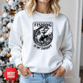 Fishing Is My Therapy Crewneck Sweatshirt, Graphic Pullover, Fisherman Gift, Retro Angler Apparel, Outdoor Ocean Fishing Crewneck