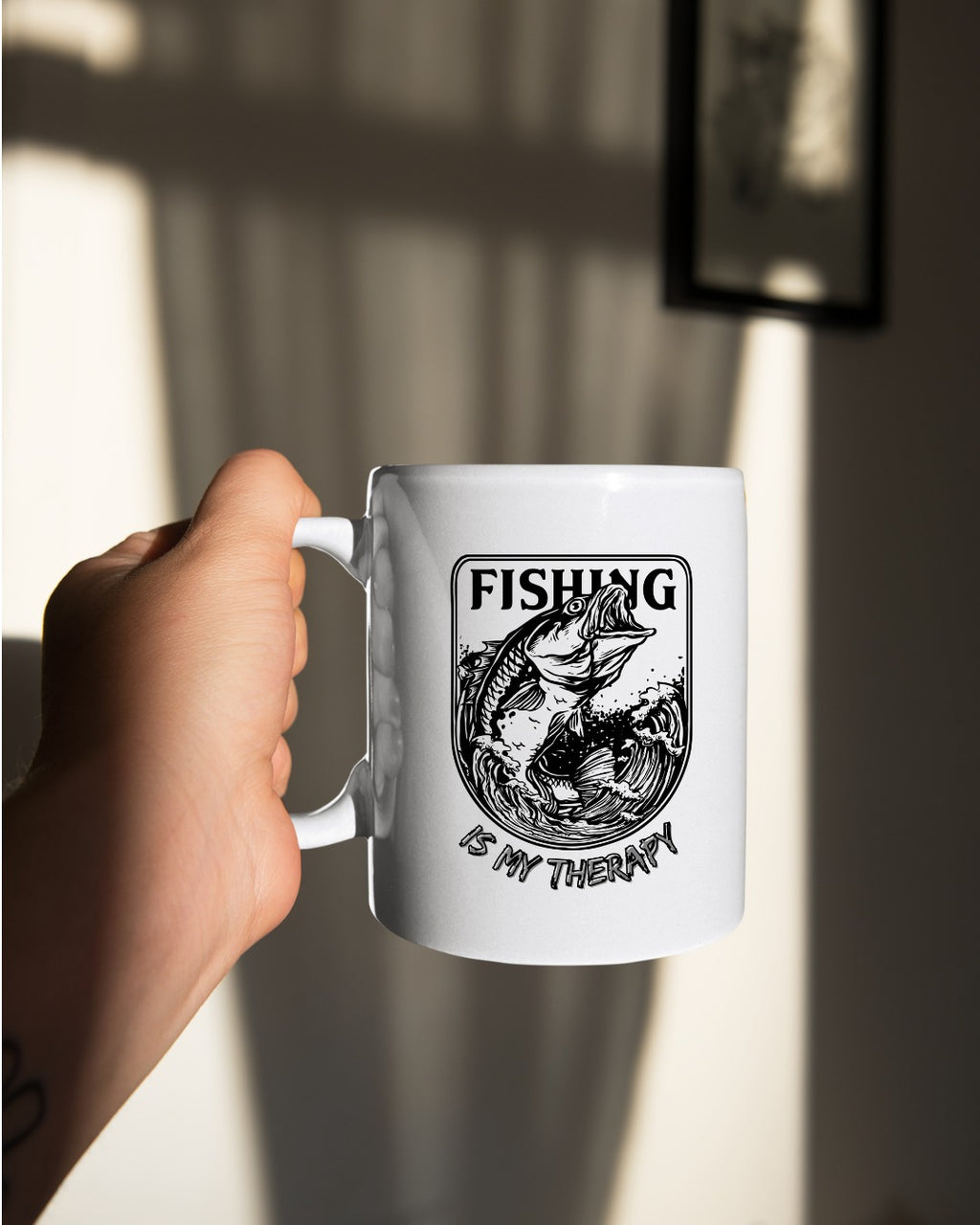 Fishing Is My Therapy Crewneck Sweatshirt, Graphic Pullover, Fisherman Gift, Retro Angler Apparel, Outdoor Ocean Fishing Crewneck