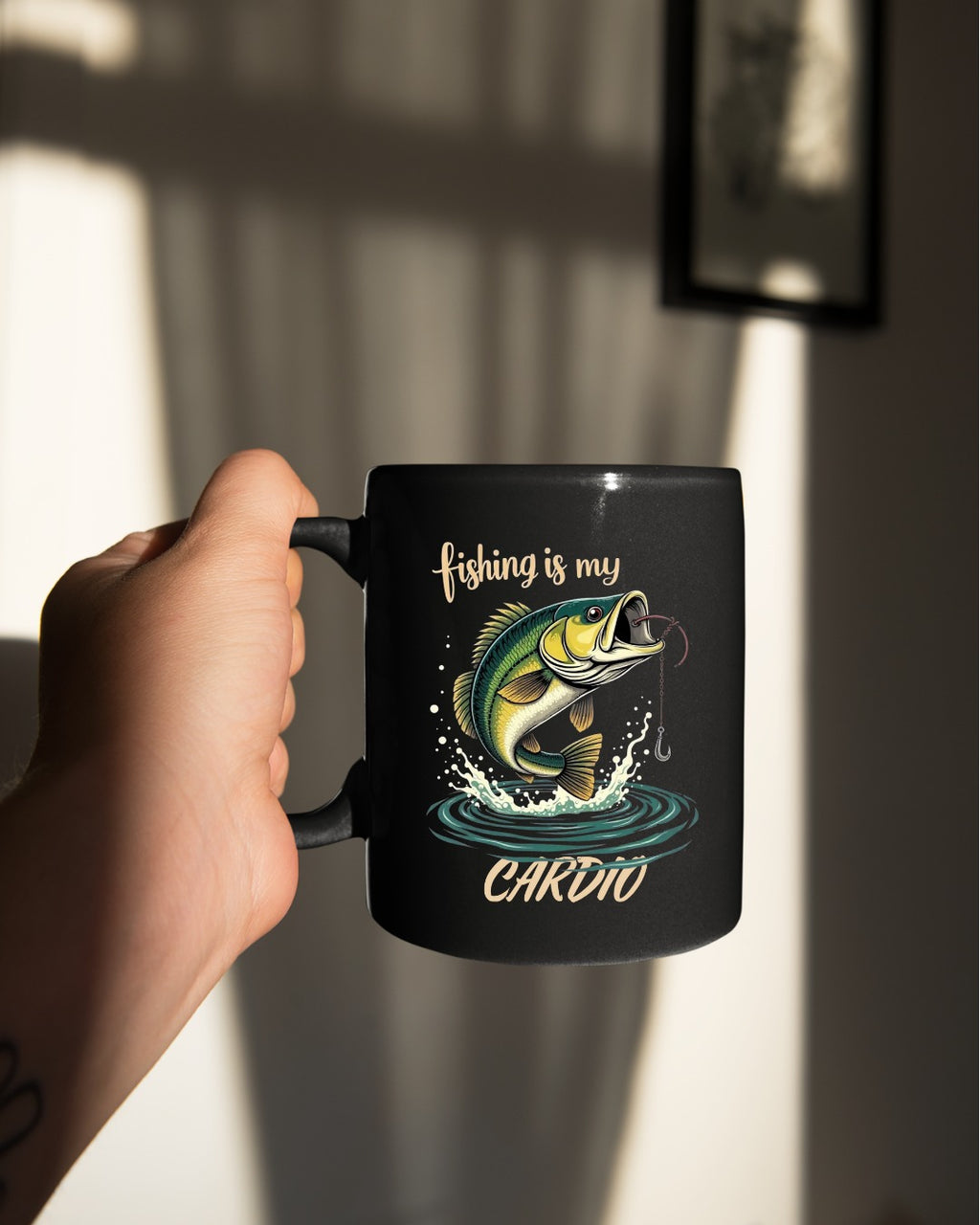 Fishing Is My Cardio Crewneck Sweatshirt, Graphic Pullover, Fisherman Gift, Retro Angler Apparel, Outdoor Ocean Fishing Crewneck