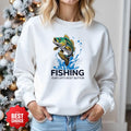 Fishing Is My Life's Reset Button Crewneck Sweatshirt, Graphic Pullover, Fisherman Gift, Retro Angler Apparel, Outdoor Ocean Fishing Crewneck