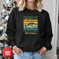 Hooked on Fishing and Not the Drama Crewneck Sweatshirt, Retro Fish Graphic Pullover, Fisherman Gift, Outdoor Angler Apparel, Ocean Crewneck