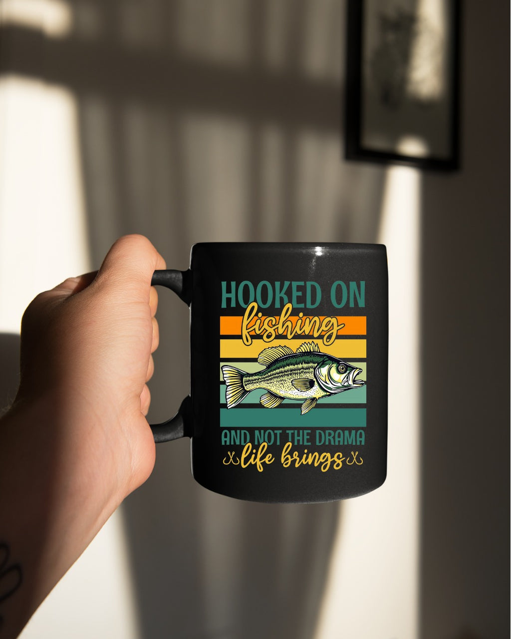 Hooked on Fishing and Not the Drama Crewneck Sweatshirt, Retro Fish Graphic Pullover, Fisherman Gift, Outdoor Angler Apparel, Ocean Crewneck