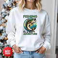 Fishing: It's a Reel Adventure Crewneck Sweatshirt, Outdoor Angler Pullover, Fisherman Gift, Retro Ocean Fishing Apparel, Fishing Crewneck