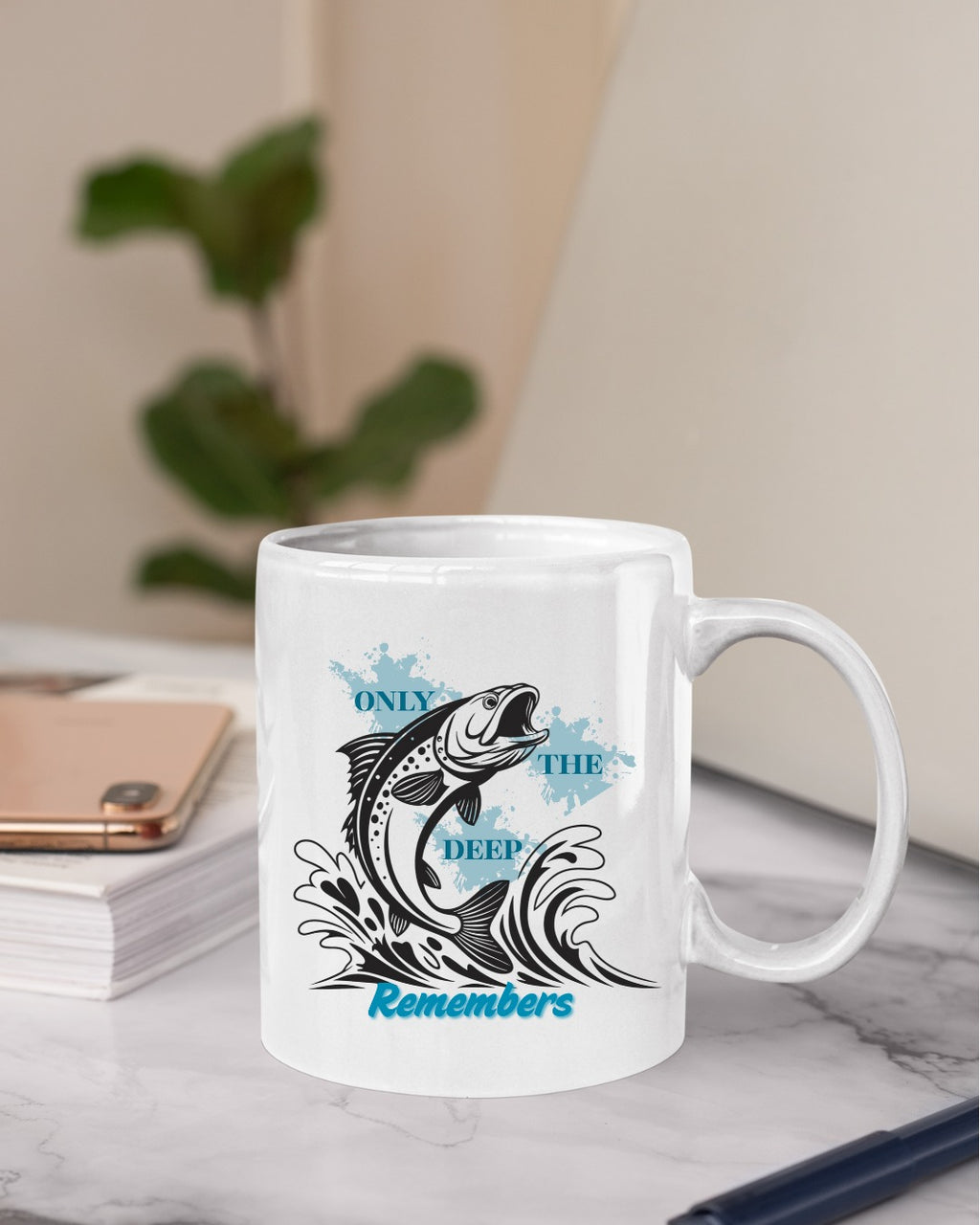 Only the Deep Remembers Crewneck Sweatshirt, Leaping Fish Nautical Hoodie Tee, Fisherman Gift, Retro Ocean Angler Apparel, Deep Sea Crewneck
