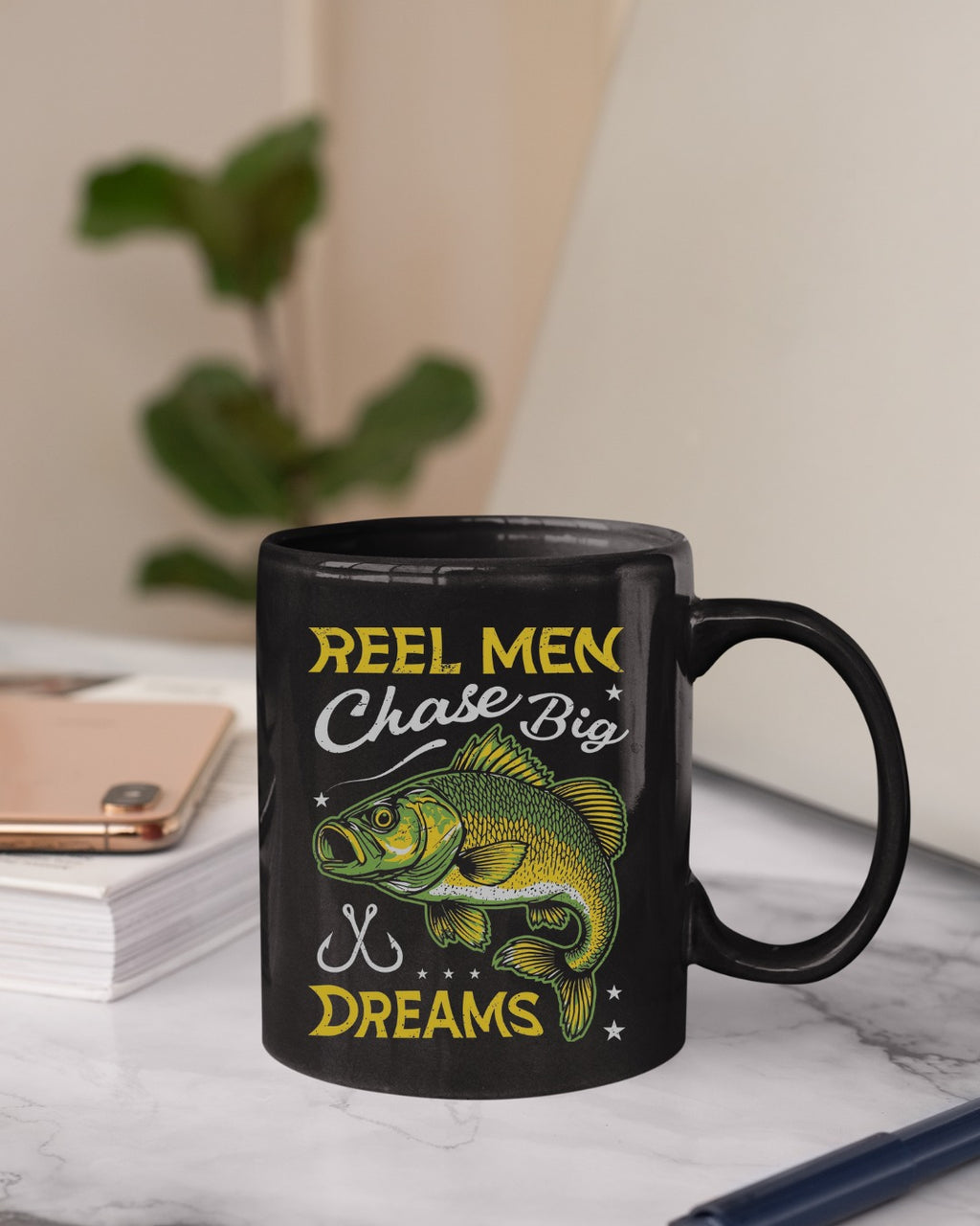 Reel Men Chase Big Dreams Fishing Sweatshirt, Bass Graphic Crewneck, Fisherman Gift, Retro Angler Apparel, Outdoor Bass Fishing Pullover
