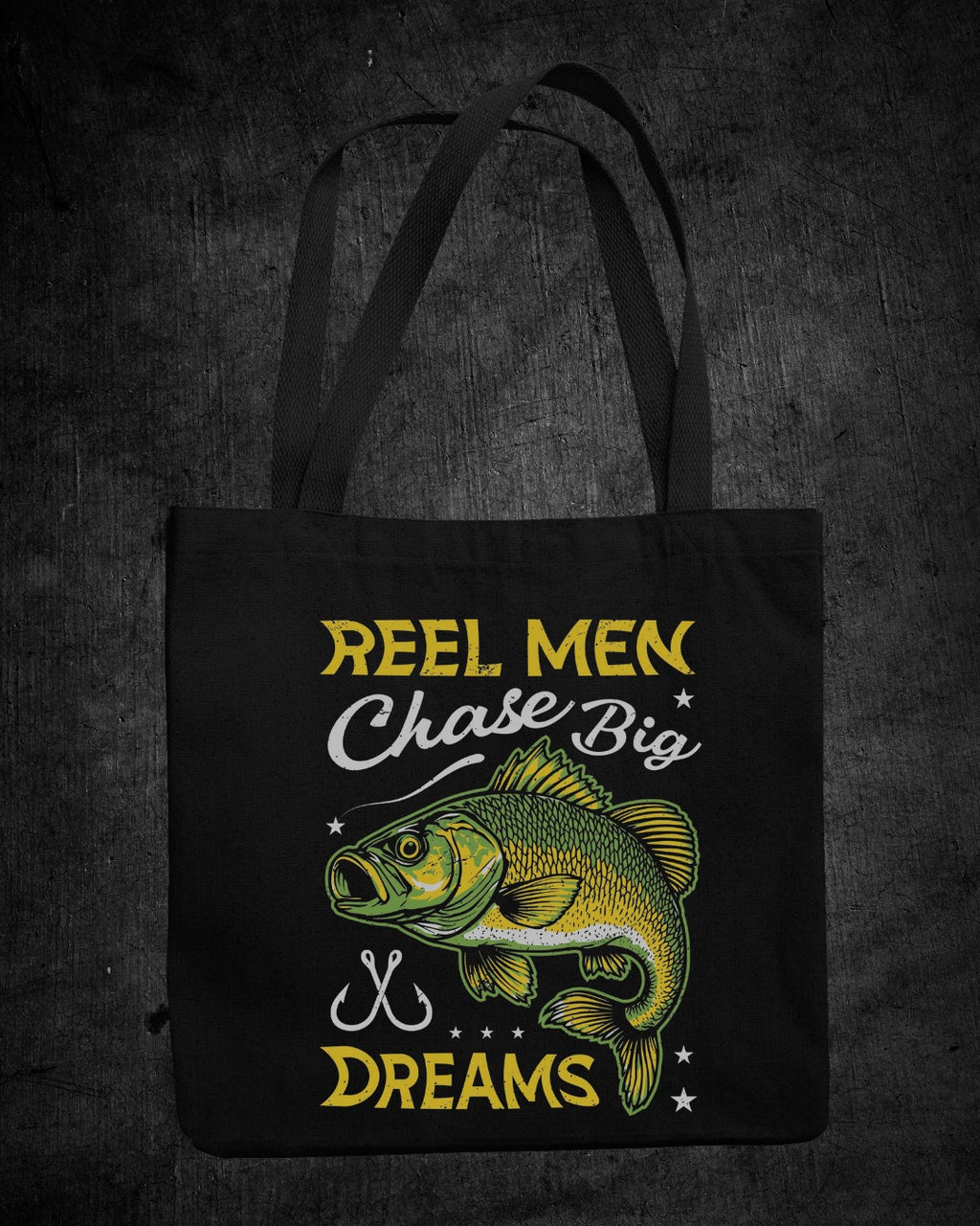 Reel Men Chase Big Dreams Fishing Sweatshirt, Bass Graphic Crewneck, Fisherman Gift, Retro Angler Apparel, Outdoor Bass Fishing Pullover