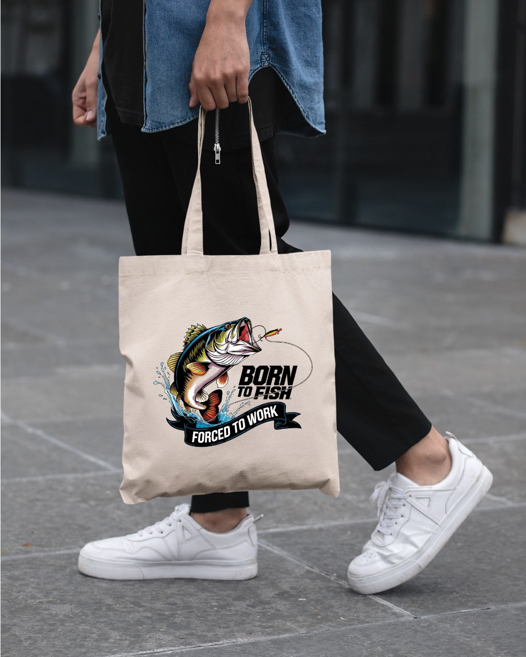 Born to Fish, Forced to Work Fishing Crewneck Sweatshirt, Graphic Pullover, Fisherman Gift, Retro Angler Apparel, Outdoor Fishing Crewneck