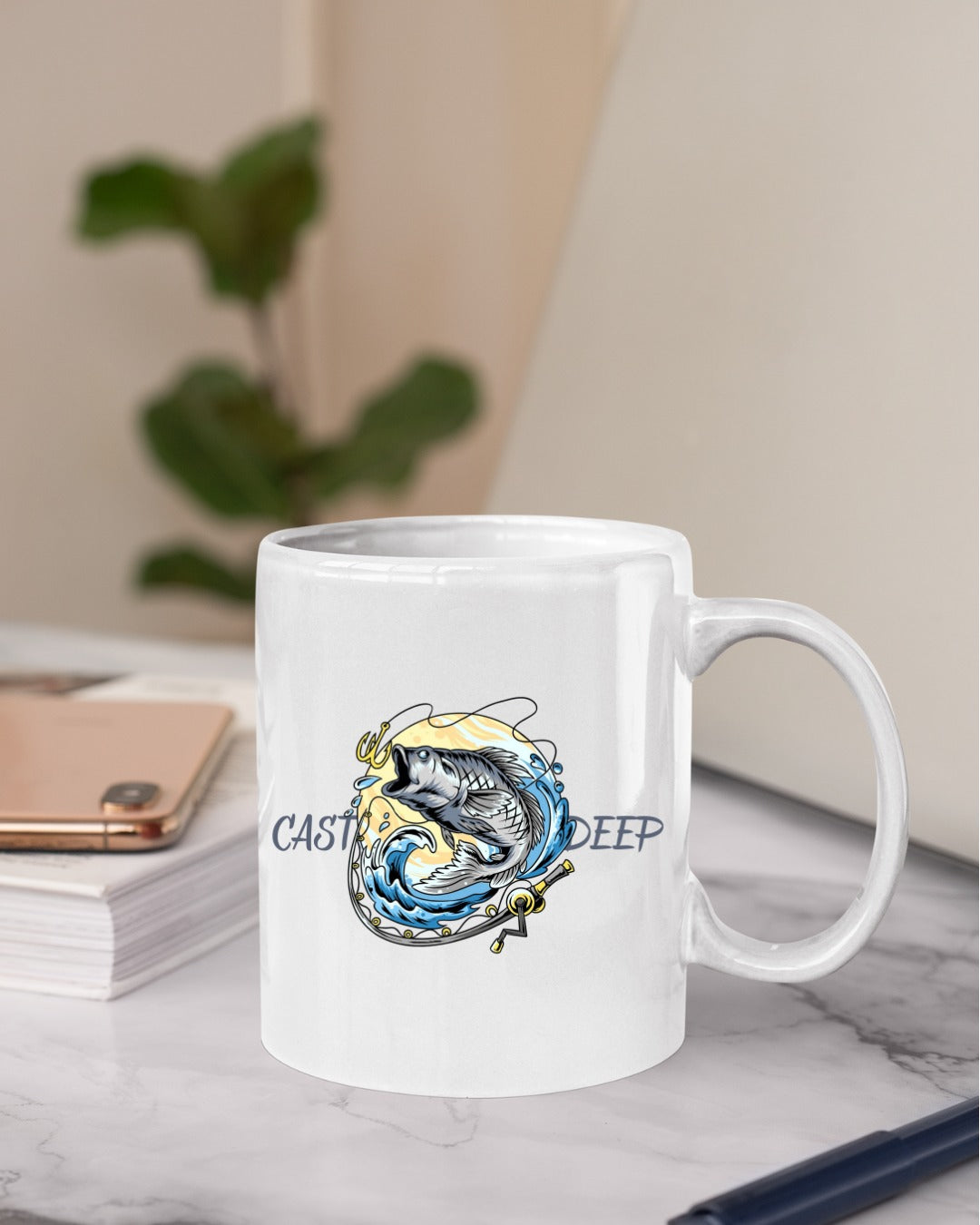 Cast Deep Crewneck Sweatshirt, Vintage Fishing Marlin Graphic Pullover, Fisherman Gift, Retro Ocean Angler Apparel, Outdoor Fishing Crewneck