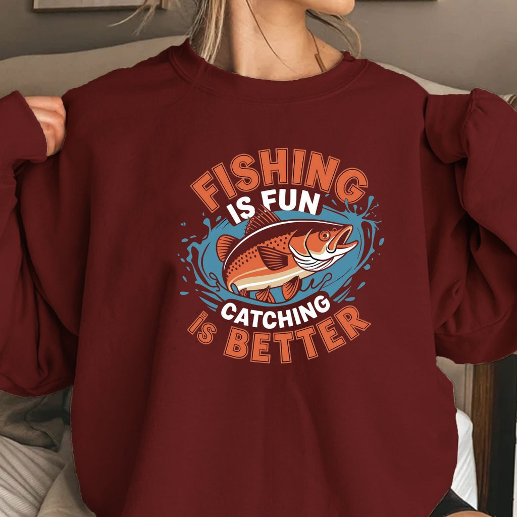 Fishing Is Better Crewneck Sweatshirt, Graphic Pullover, Fisherman Gift, Retro Angler Apparel, Outdoor Ocean Fishing Crewneck