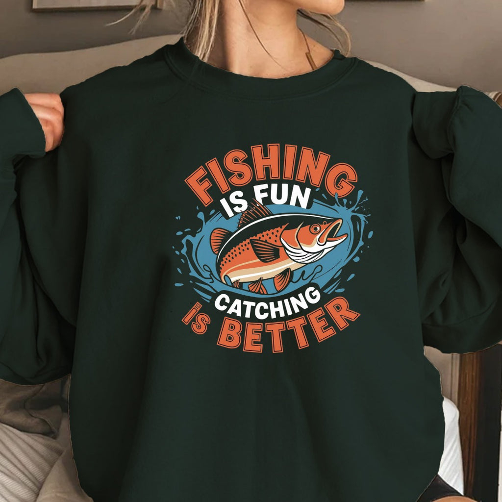 Fishing Is Better Crewneck Sweatshirt, Graphic Pullover, Fisherman Gift, Retro Angler Apparel, Outdoor Ocean Fishing Crewneck