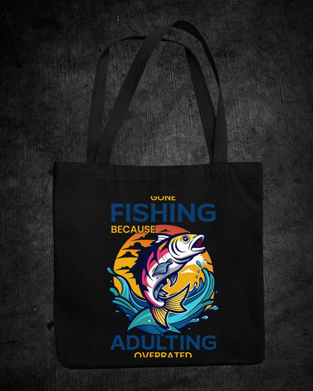 Fishing Over Adulting Crewneck Sweatshirt, Gone Fishing Because Adulting Overrated Graphic, Fisherman Gift, Retro Angler Pullover, Outdoor Fishing Apparel