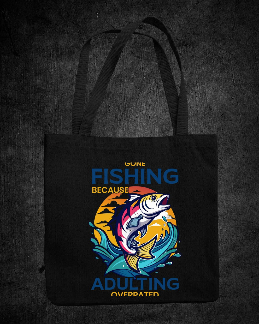 Fishing Over Adulting Crewneck Sweatshirt, Gone Fishing Because Adulting Overrated Graphic, Fisherman Gift, Retro Angler Pullover, Outdoor Fishing Apparel
